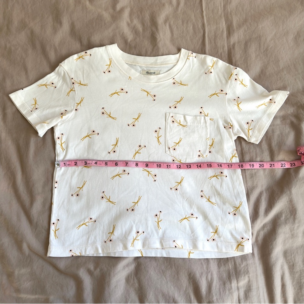 Madewell 100% Cotton Cream Floral Shirt